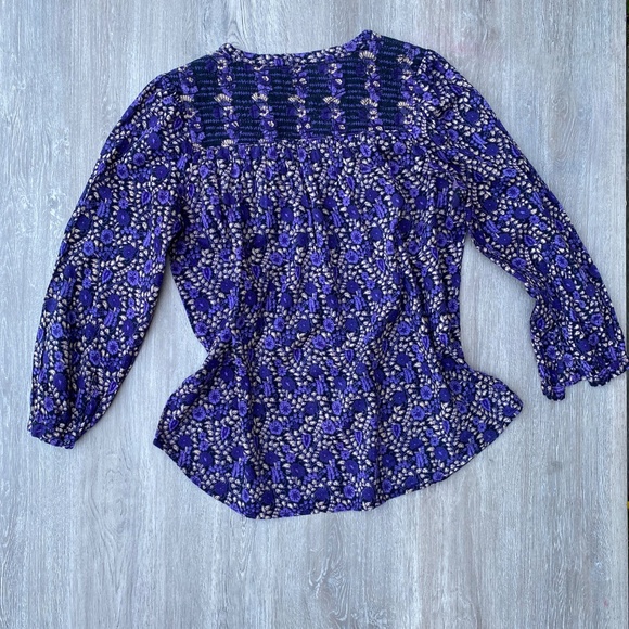 Ulla Johnson Purple Peasant Blouse Sz 6 Floral Cottagecore Boho Whimsygoth - Picture 9 of 15